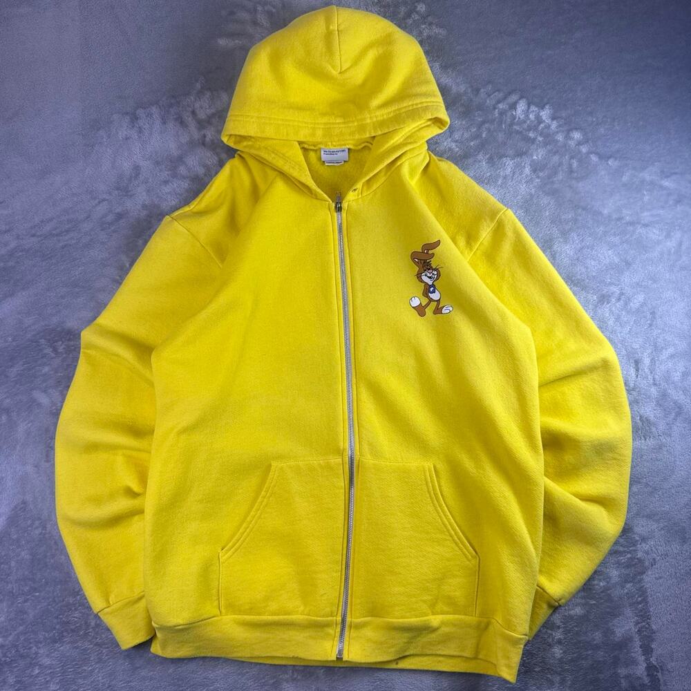 Nesquik Full Zip Hoodie Yellow Graphic Nestle Promo Skater Sweatshirt XL